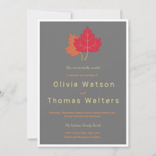Convite de Casamento de Folhas de outono