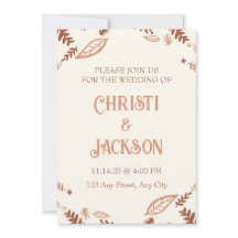 Convite de Casamento de Folhas de outono