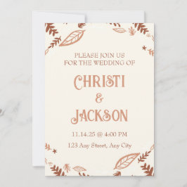 Convite de Casamento de Folhas de outono