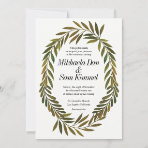 Convite de Casamento de Folhas pintadas à Mão