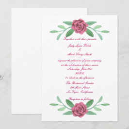Convite De Casamento De Foliagem De Folhagem, Verd