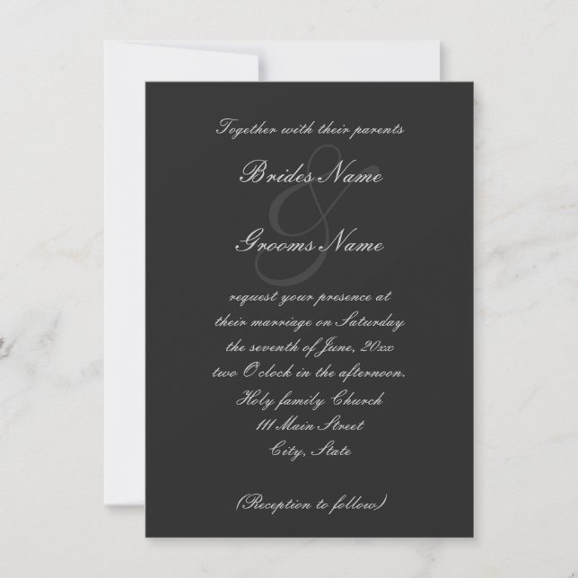 Convite de casamento de fonte de script elegante (Frente)