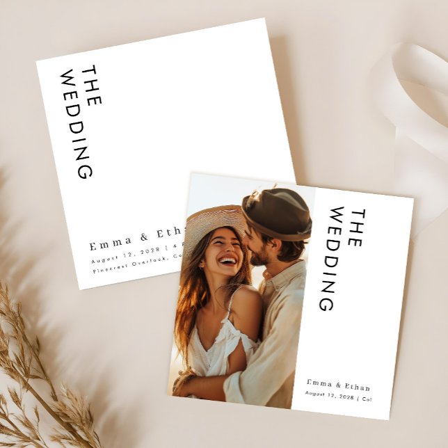 Convite de casamento de Foto do Boho Minimalista (Criador carregado)