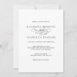 Convite de casamento de Foto Elegante Simples com
