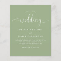 Convite de casamento de Foto Verde do Modern Boho
