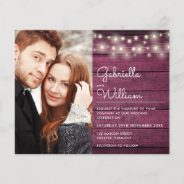 Convite de casamento de Fotografia Burgundy da Cad