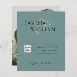 Convite de casamento de Fotografia Chic QR Código 