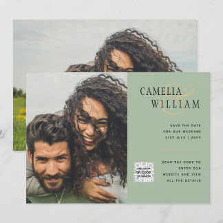 Convite de casamento de Fotografia Chic QR Código