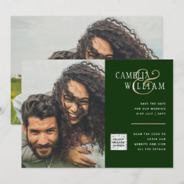 Convite de casamento de Fotografia Chic QR Código 