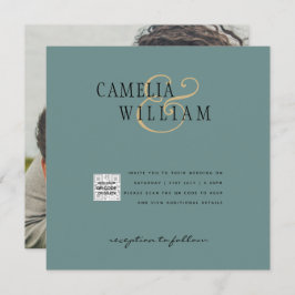 Convite de casamento de Fotografia Chic QR Código 