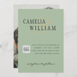 Convite de casamento de Fotografia Chic QR Código 