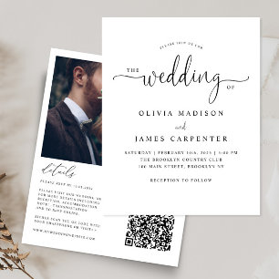 Convite de casamento de Fotografia de Script Elega