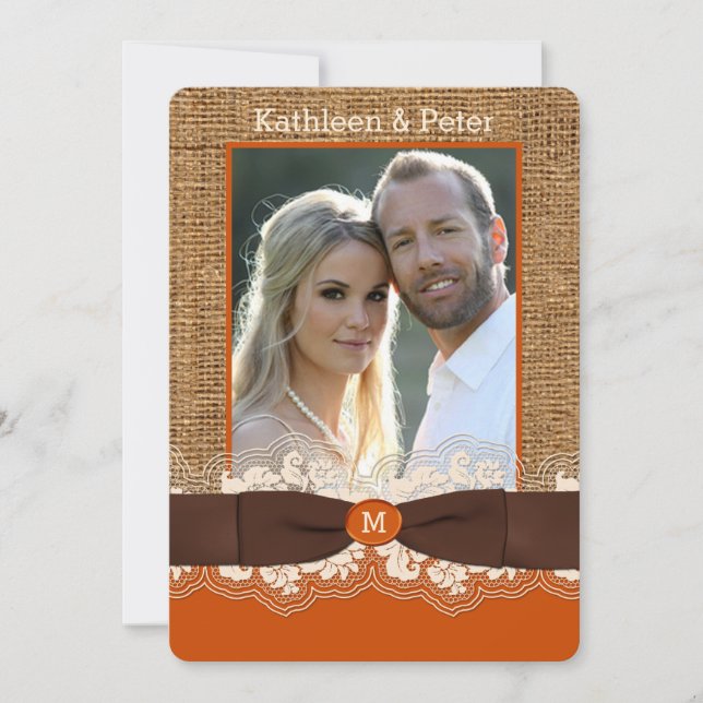 Convite de casamento DE FOTOGRAFIA DO Arco FAUX Bu (Frente)