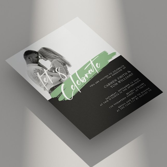 Convite de casamento de Fotografia do Modern Elega (Modern Elegance Photo Wedding Invite Personalized)