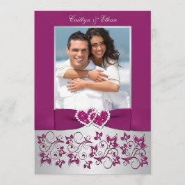 Convite de casamento de FOTOGRAFIA Floral de Prata