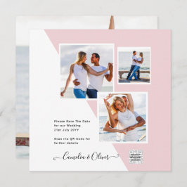 Convite de casamento de Fotografia PINK Blush Data