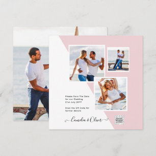 Convite de casamento de Fotografia PINK Blush Data