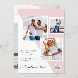 Convite de casamento de Fotografia PINK Blush Data