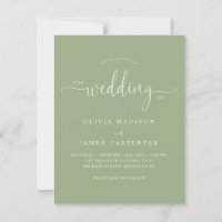 Convite de casamento de Fotografia Verde do Modern