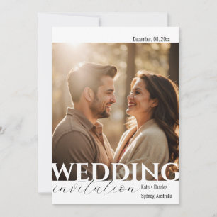 Convite de casamento de fotos de código QR exclusi