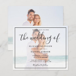 Convite De Casamento De Fotos Preto E Branco De Or