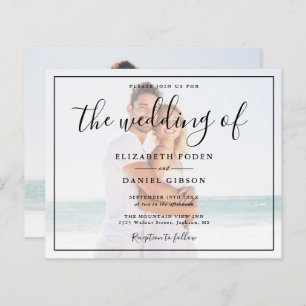 Convite De Casamento De Fotos Preto E Branco De Or