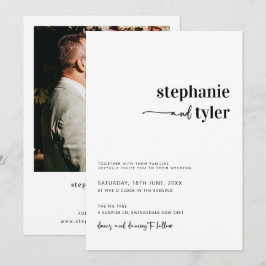 Convite de casamento de fotos simples e moderno