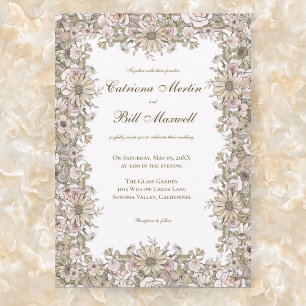 Convite De Casamento De Frame Botânico Elegante Vi