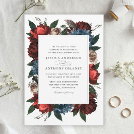 Convite De Casamento De Frame Floral Elegante Luxe