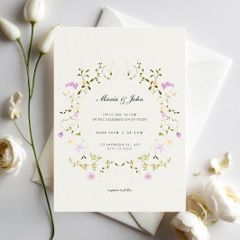 Convite De Casamento De Frame Floral Minimalista E