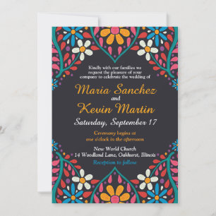 Convite de casamento de fronteira espanhola colori