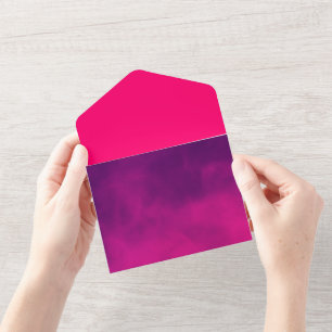 Convite de casamento de Fumos Violeta e Rosa Neon 