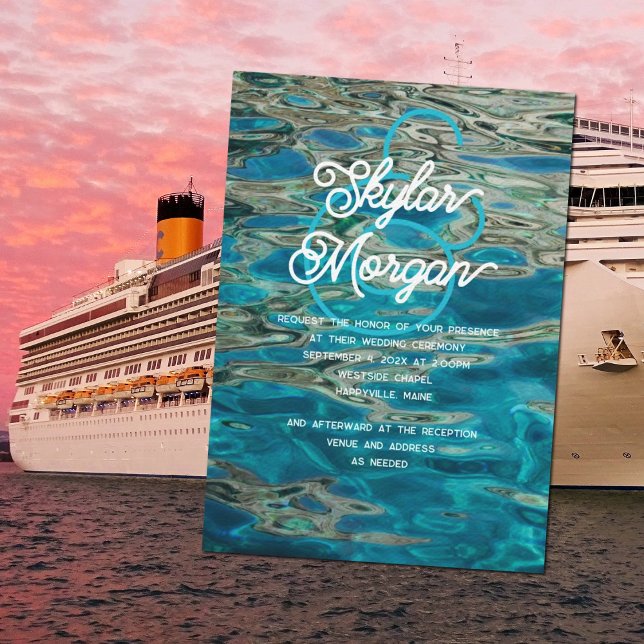 Convite De Casamento De Fundo De Água (Criador carregado)