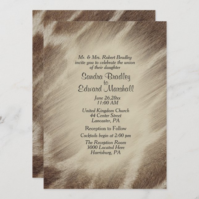 Convite De Casamento De Girafa (Frente/Verso)