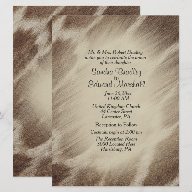 Convite De Casamento De Girafa (Frente/Verso)