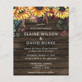 Convite de Casamento de Girassóis ao Sol de Madeir