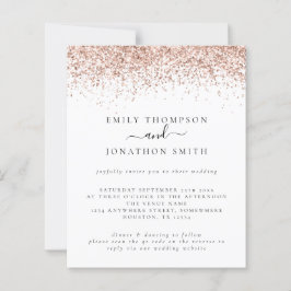 Convite de casamento de Glitter Dourada do Código