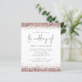 Convite de casamento de Glitter Dourada do Código
