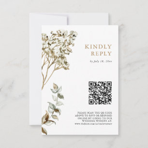 Convite de Casamento de Grama das Pampas Boho Códi