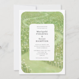 Convite De Casamento De Grama Verde Whimsical