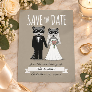 Convite de casamento de guaxinins