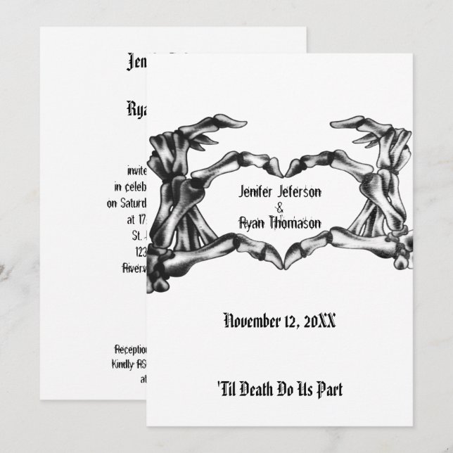 Convite de casamento de halloween (Frente/Verso)