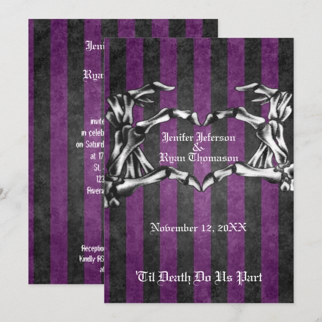 convite de casamento de halloween (Frente/Verso)