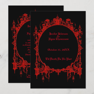 convite de casamento de halloween