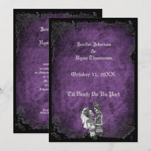 convite de casamento de halloween