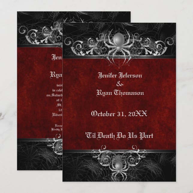 Convite de casamento de Halloween (Frente/Verso)