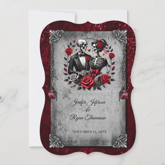 convite de casamento de halloween (Frente)