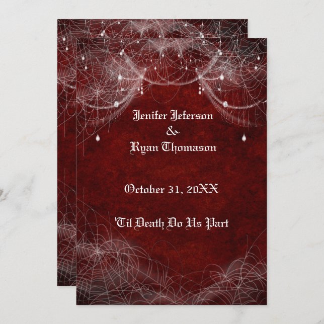 Convite de casamento de Halloween (Frente/Verso)