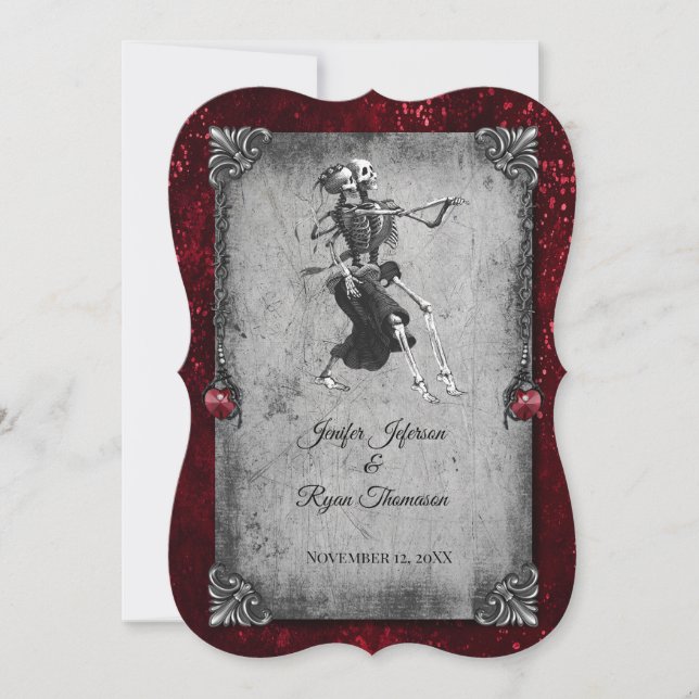 convite de casamento de halloween (Frente)