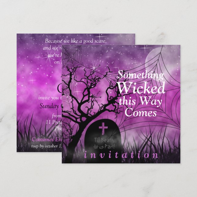 Convite de Casamento de Halloween (Frente/Verso)